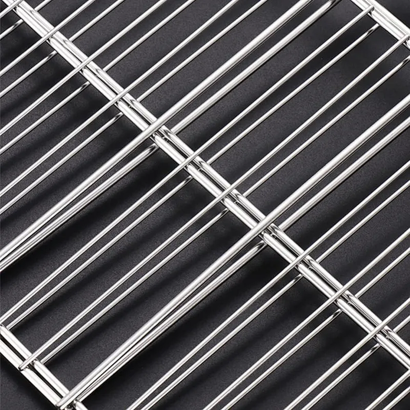 Stainless Steel Grill Basket Fish Grilling Rack with Handle